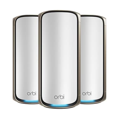 Netgear Orbi 970 Series Quad-Band WiFi 7 Mesh System (3-Pack) — Best for large homes