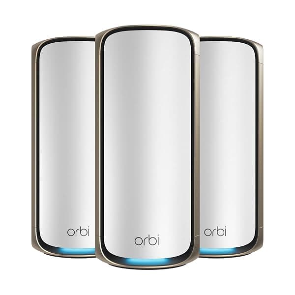 Netgear Orbi 970 Series Quad-Band WiFi 7 Mesh System (3-Pack) — Best for large homes